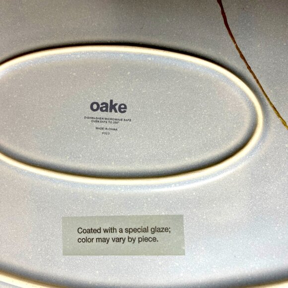 KINTSUGI WABI SABI OAKE GRAY CERAMIC SERVING PLATTER GOLD 15.24"x10.12 HAND MADE - Picture 7 of 8